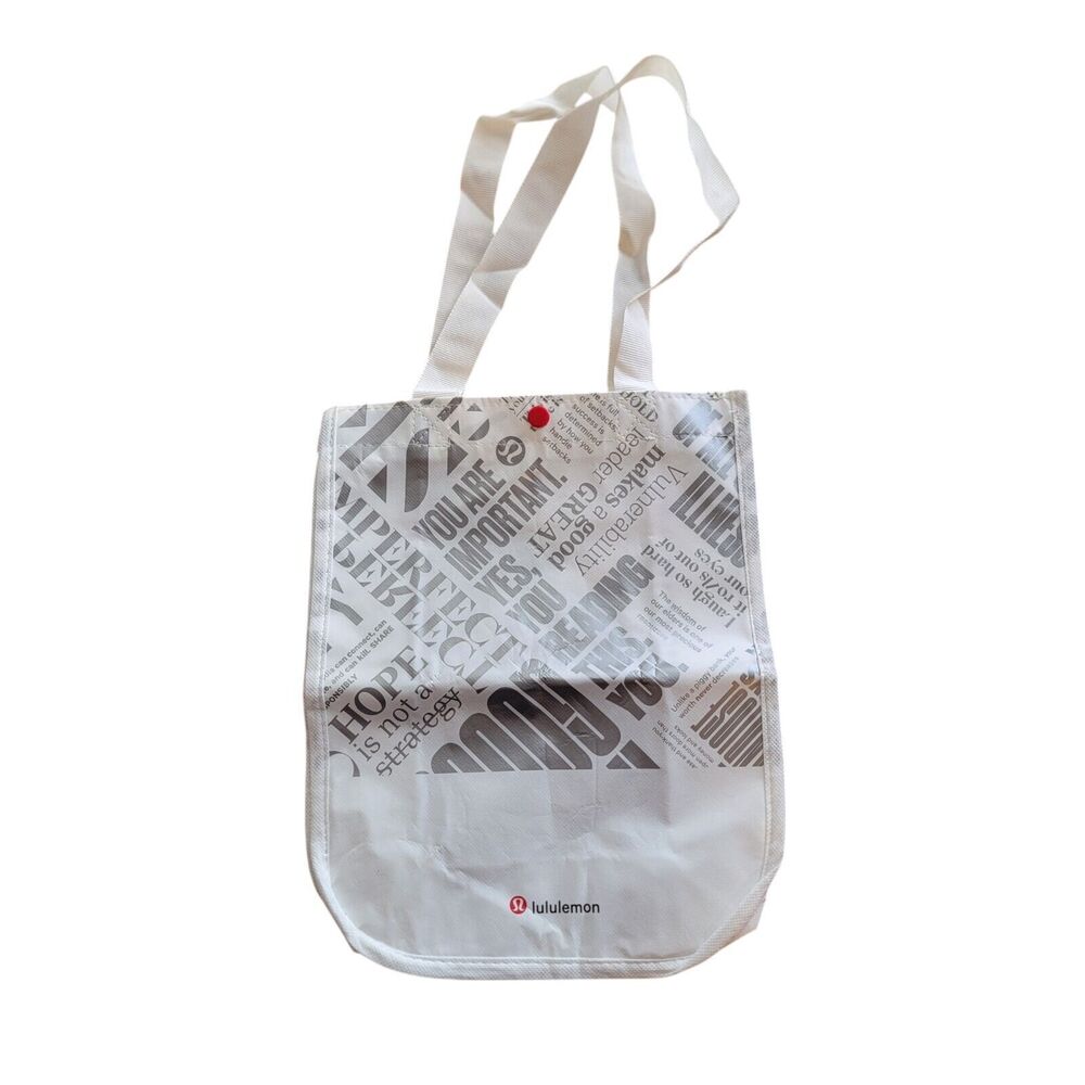 LULULEMON 9 in X 12 in White Reusable Shopping Bag